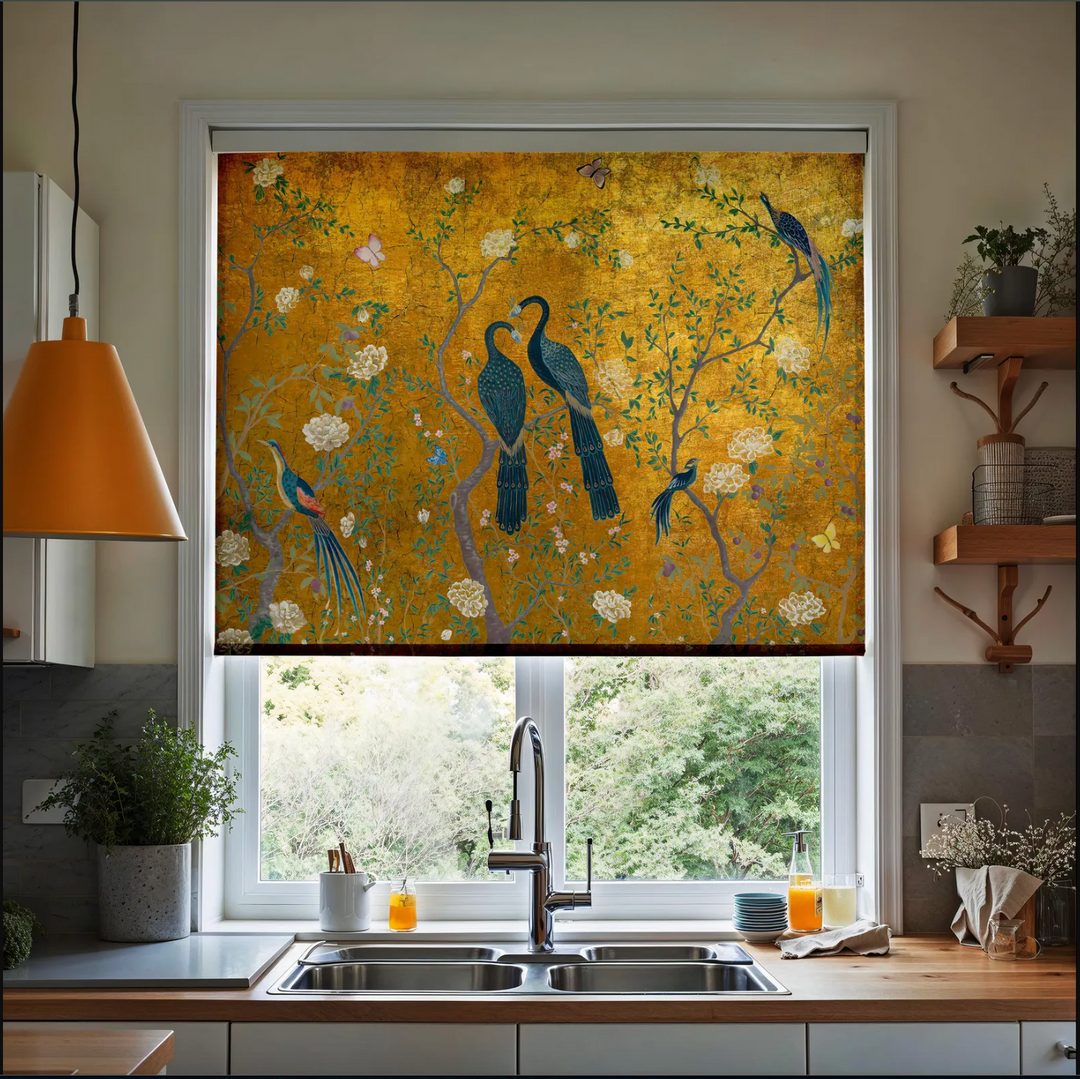 Yellow Chinoiserie Window Shades