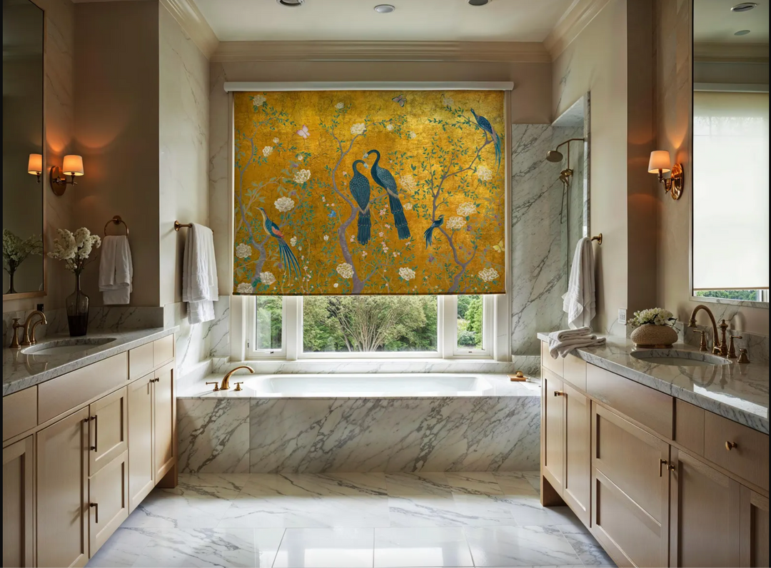 Yellow Chinoiserie Window Shades