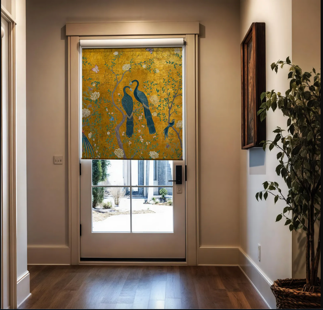 Yellow Chinoiserie Window Shades