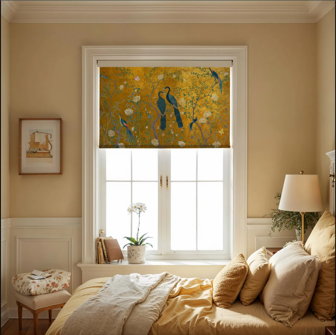Yellow Chinoiserie Window Shades
