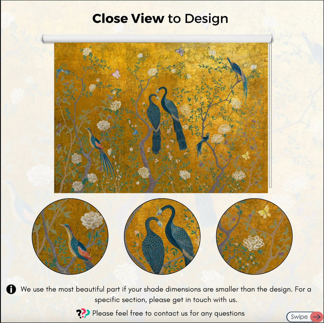 Yellow Chinoiserie Window Shades