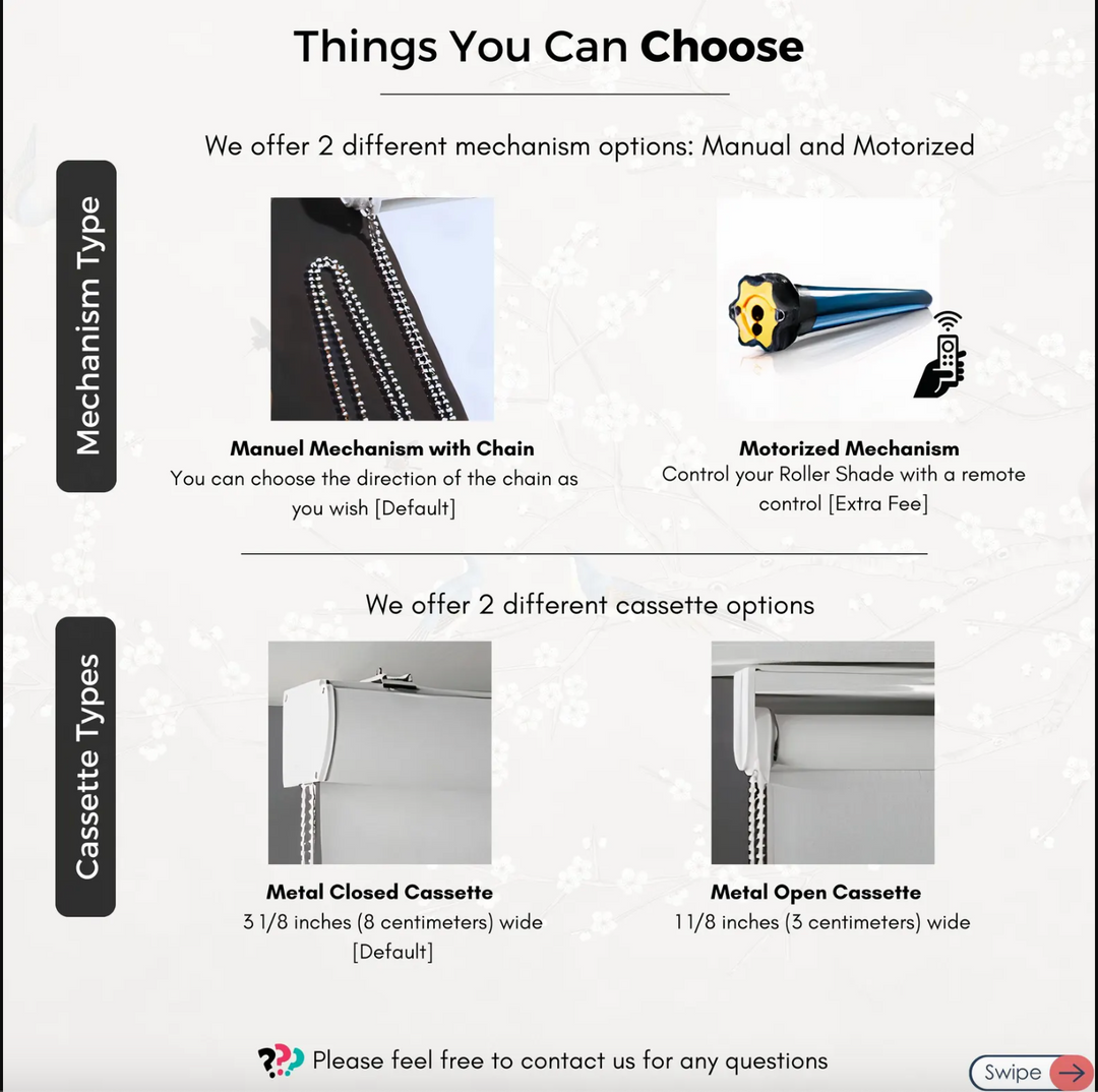 Brown Roller Shades with Birds