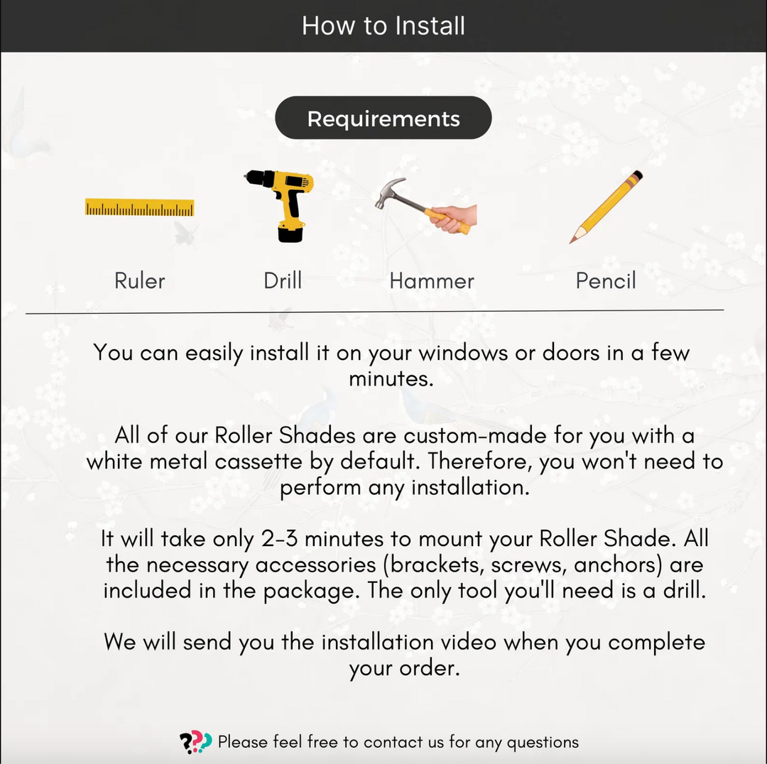 Brown Roller Shades with Birds