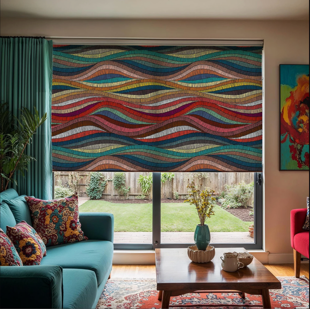 Rainbow Waves Roller Blinds