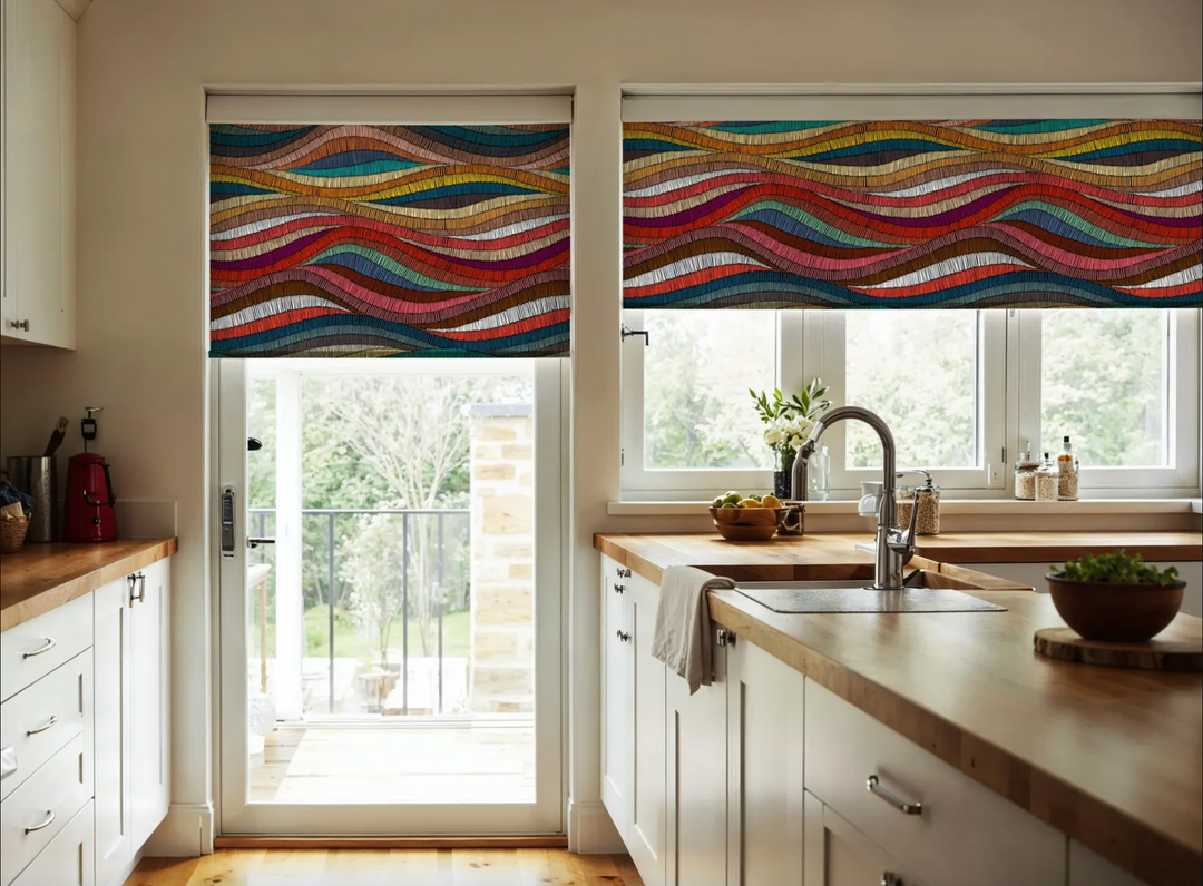 Rainbow Waves Roller Blinds