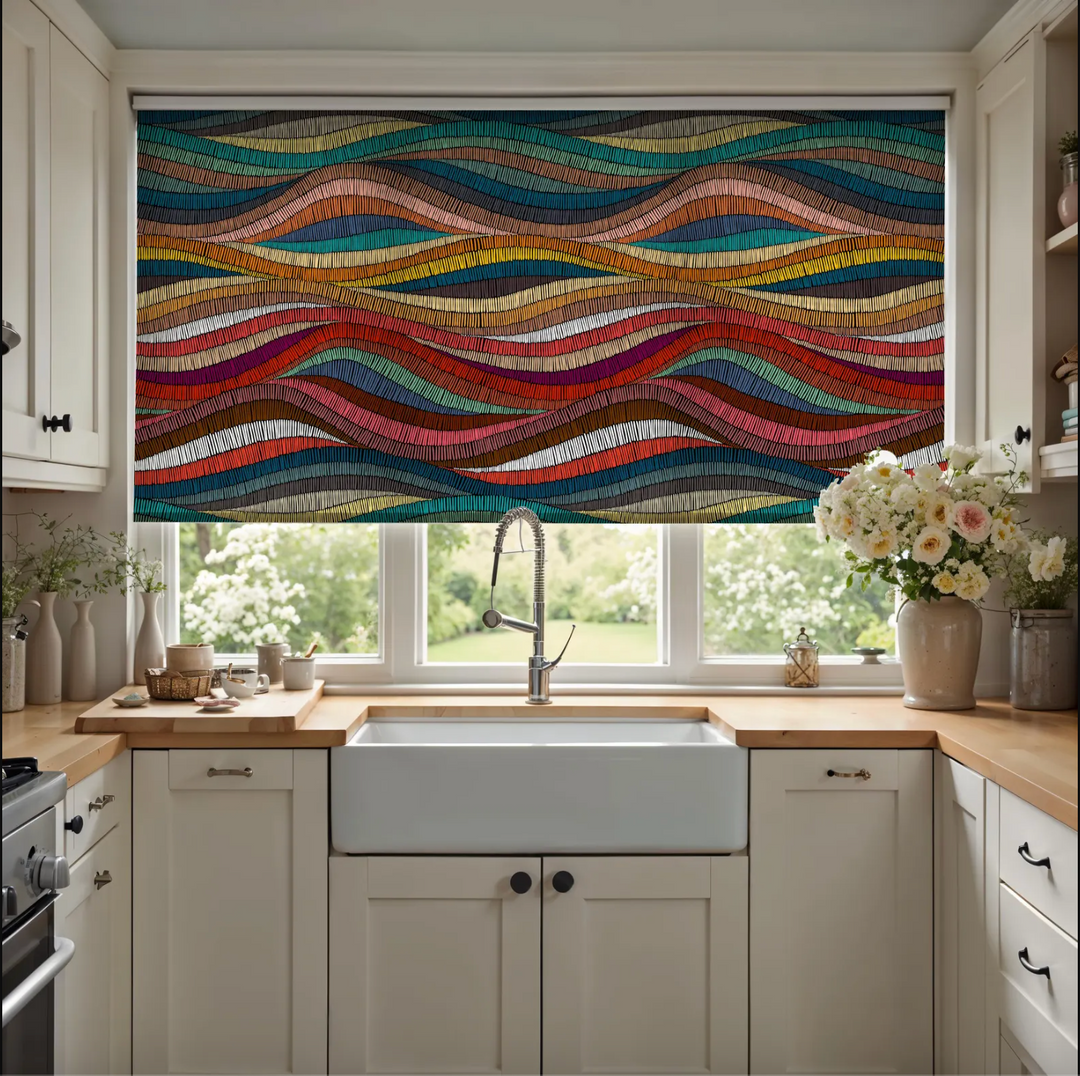 Rainbow Waves Roller Blinds