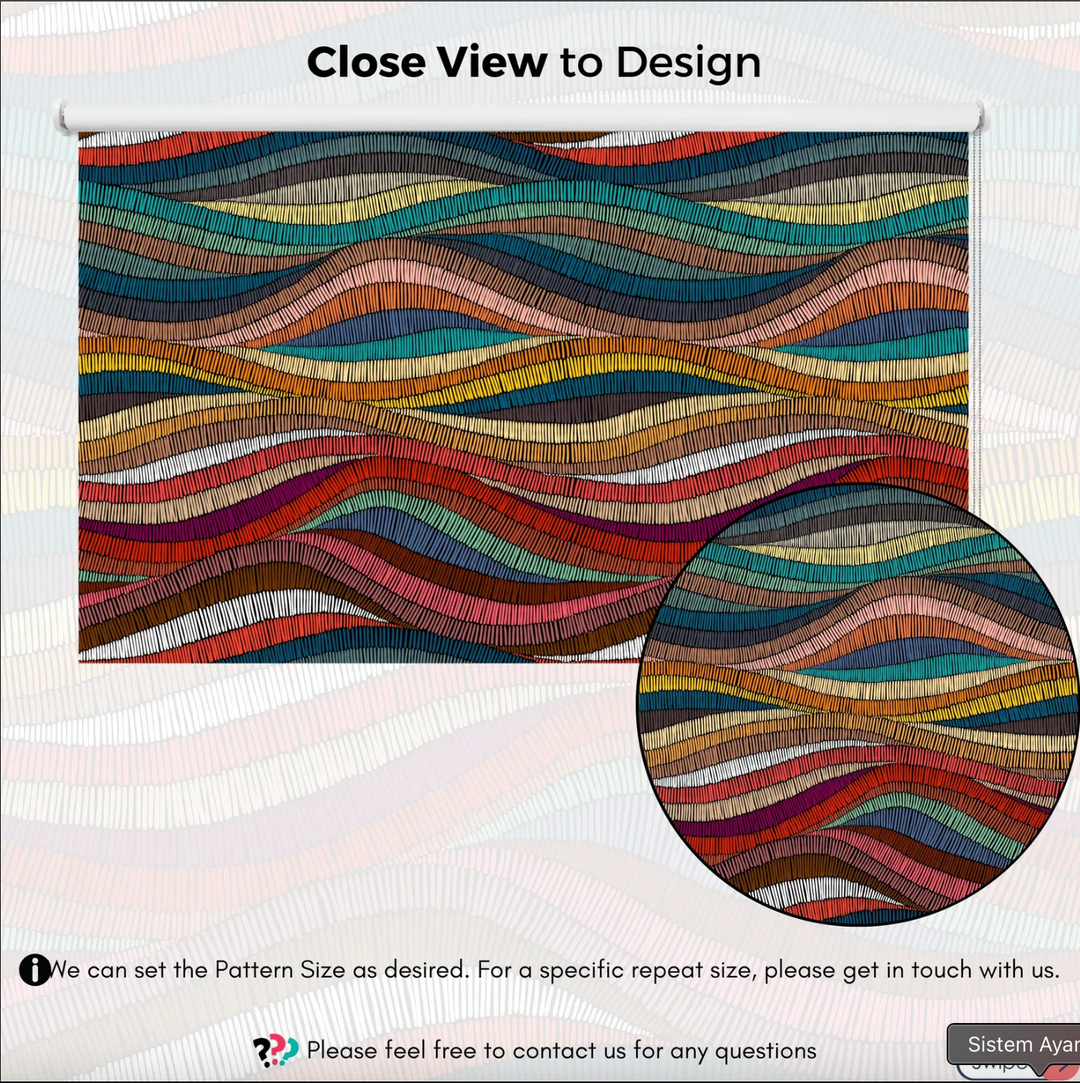 Rainbow Waves Roller Blinds