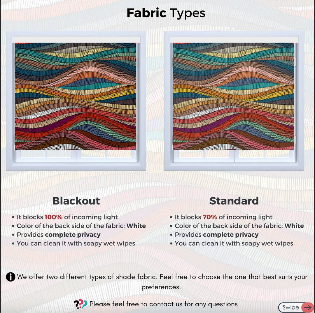 Rainbow Waves Roller Blinds
