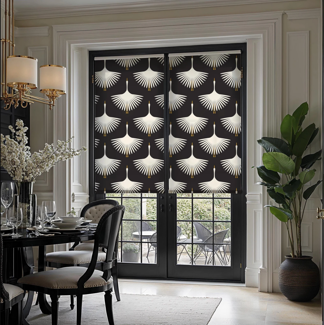 Black Crane Roller Blind