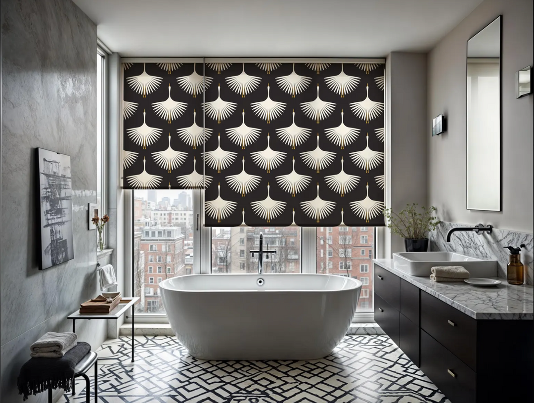 Black Crane Roller Blind