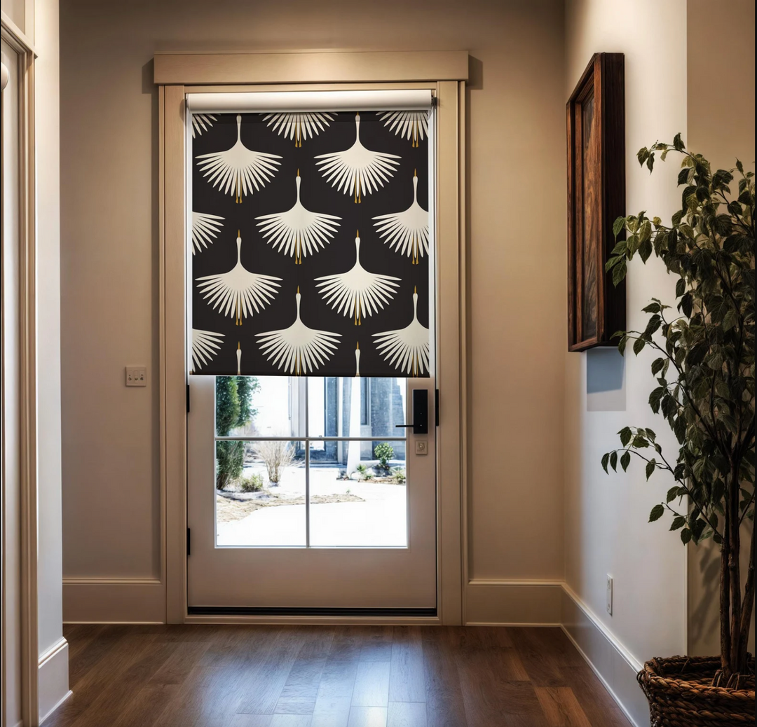 Black Crane Roller Blind