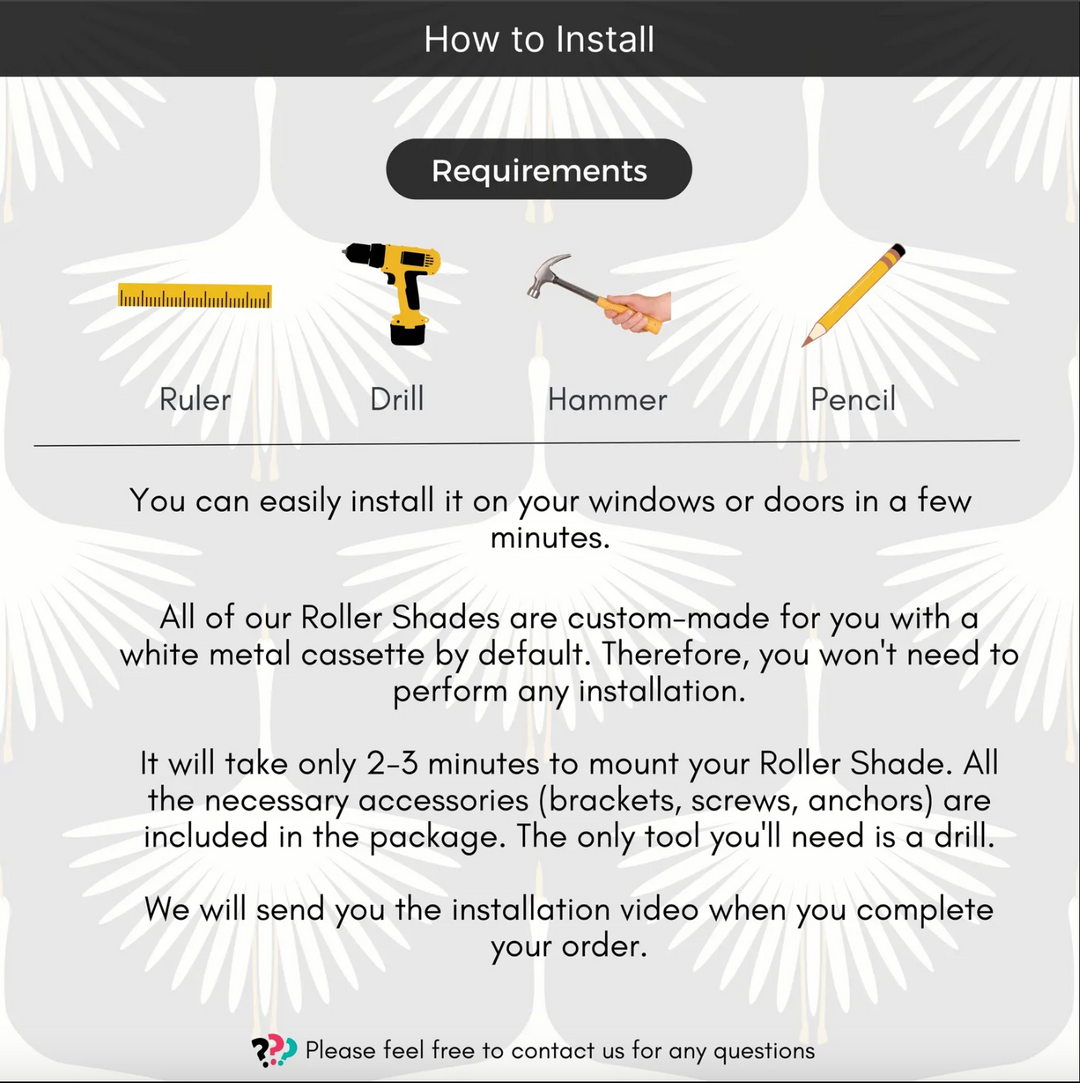 Black Crane Roller Blind