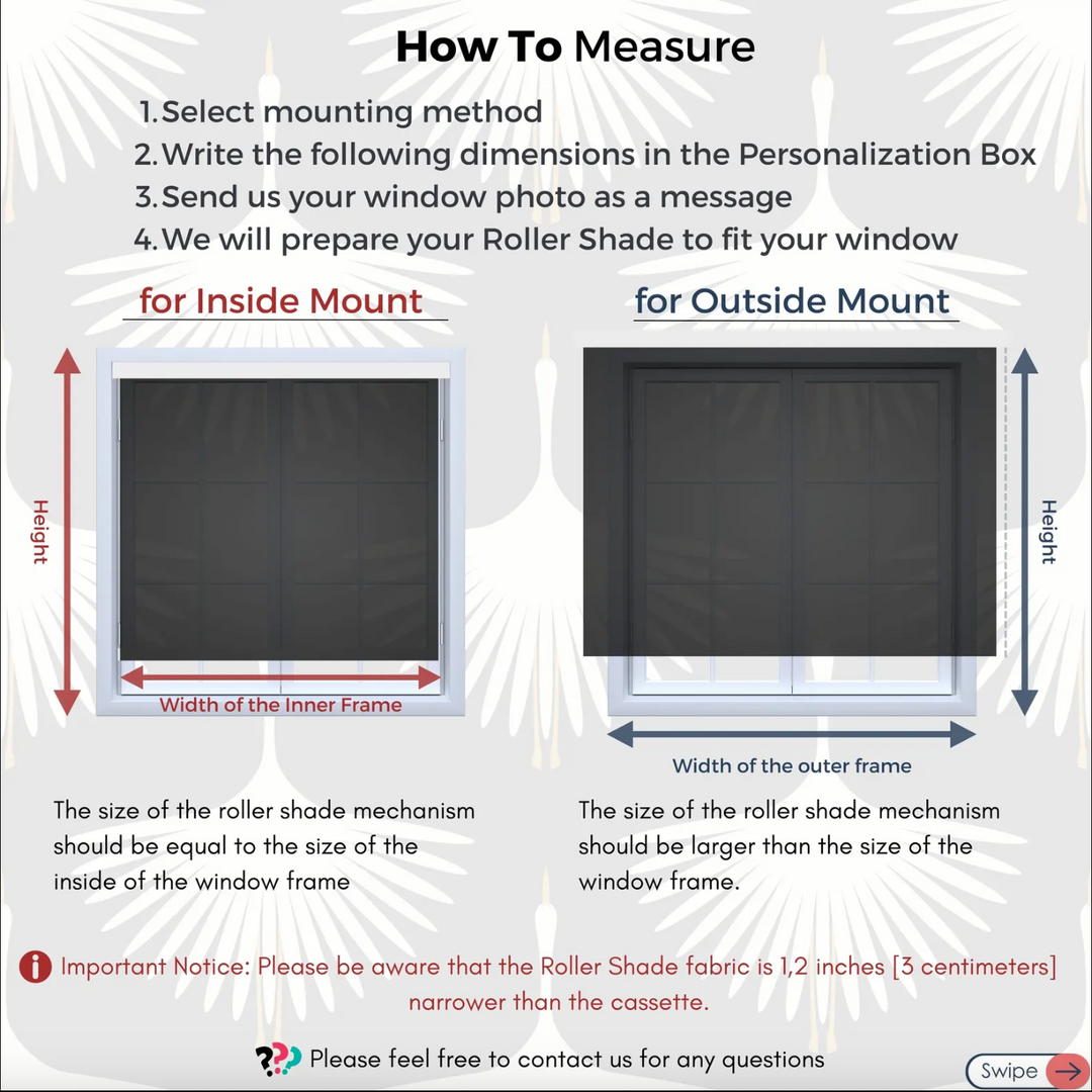 Black Crane Roller Blind