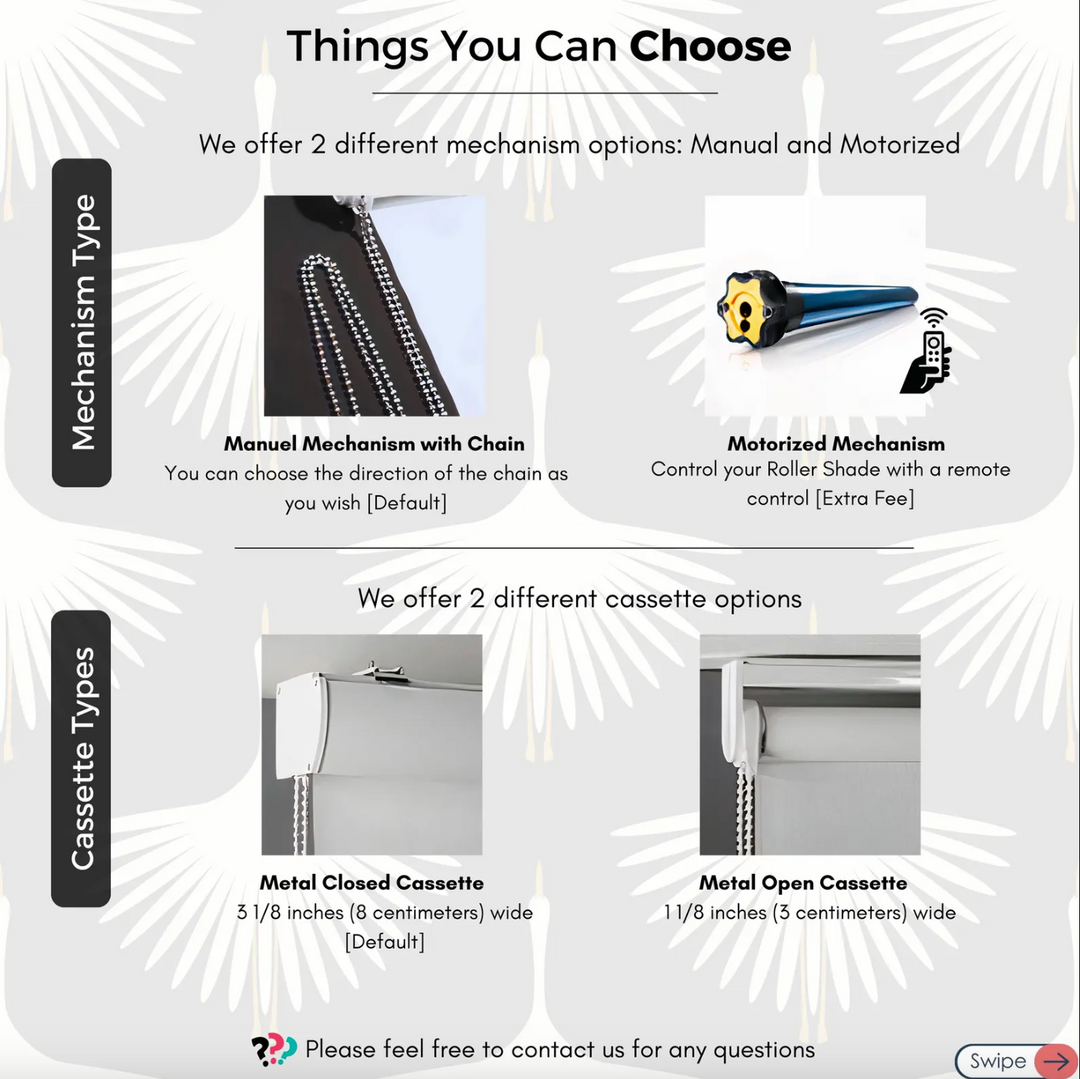 Black Crane Roller Blind