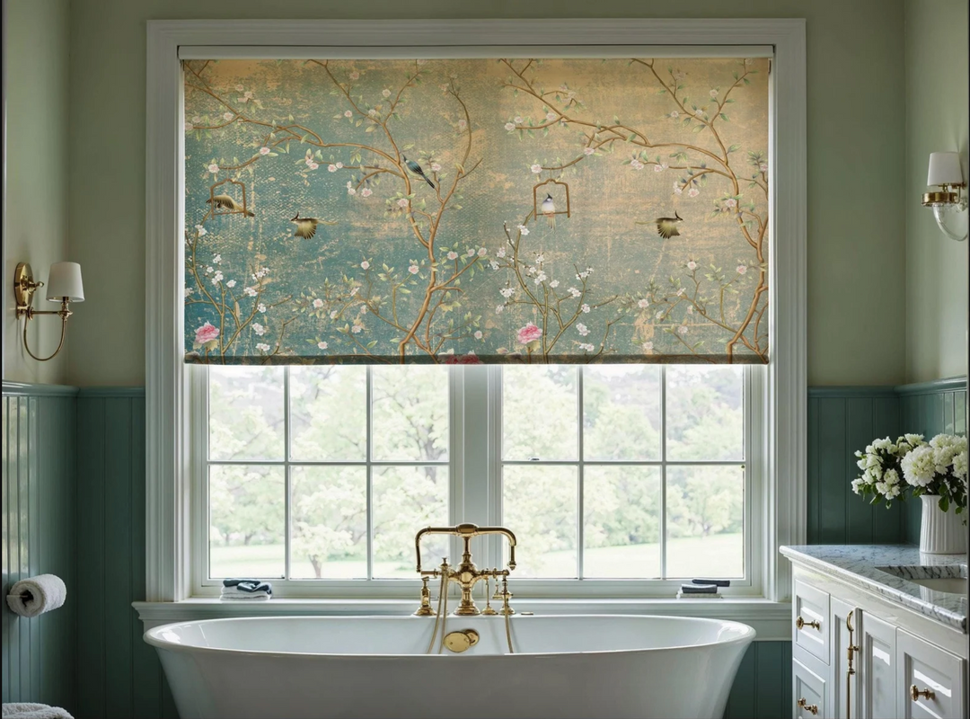 Chinoiserie Flowers and Birds Roller Blinds