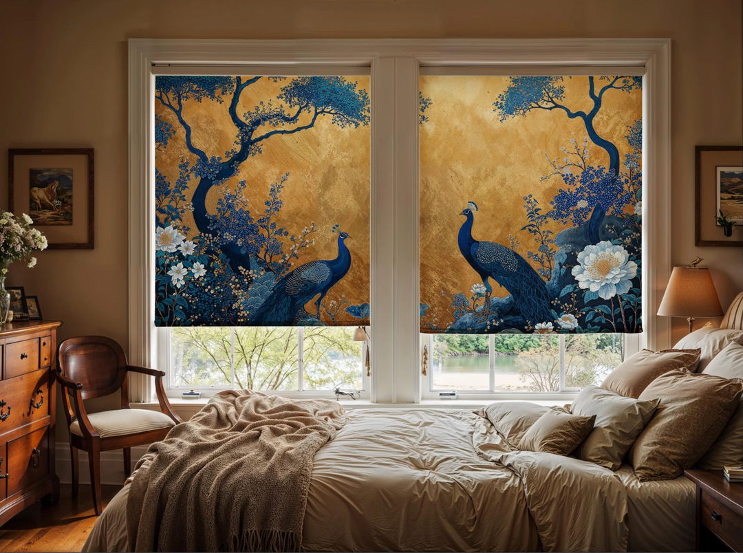 Yellow Chinoiserie Roller Shades