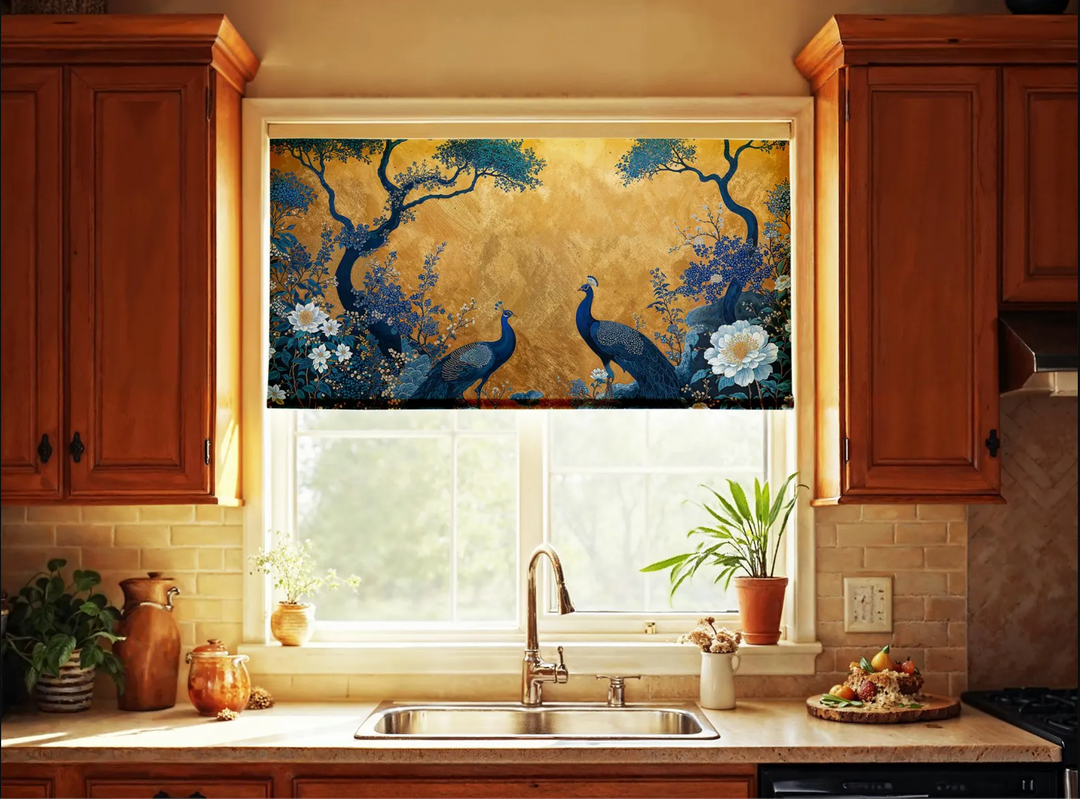 Yellow Chinoiserie Roller Shades