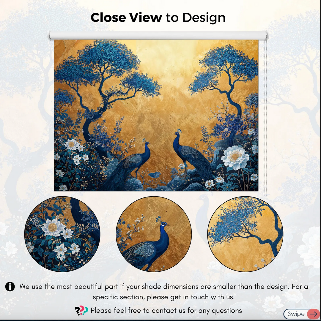 Yellow Chinoiserie Roller Shades