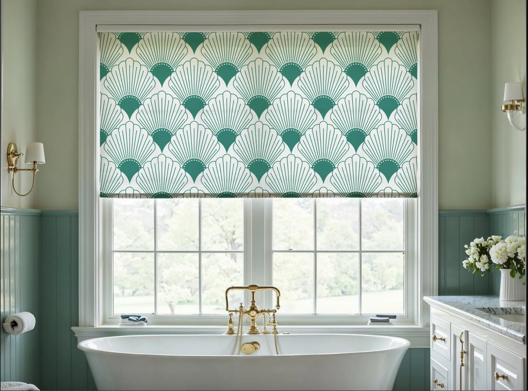 Green Art Deco Roller Shades