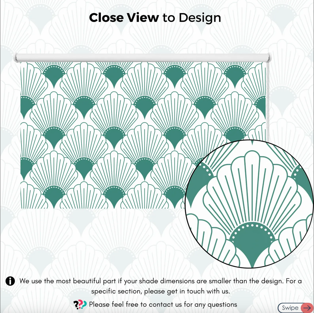 Green Art Deco Roller Shades