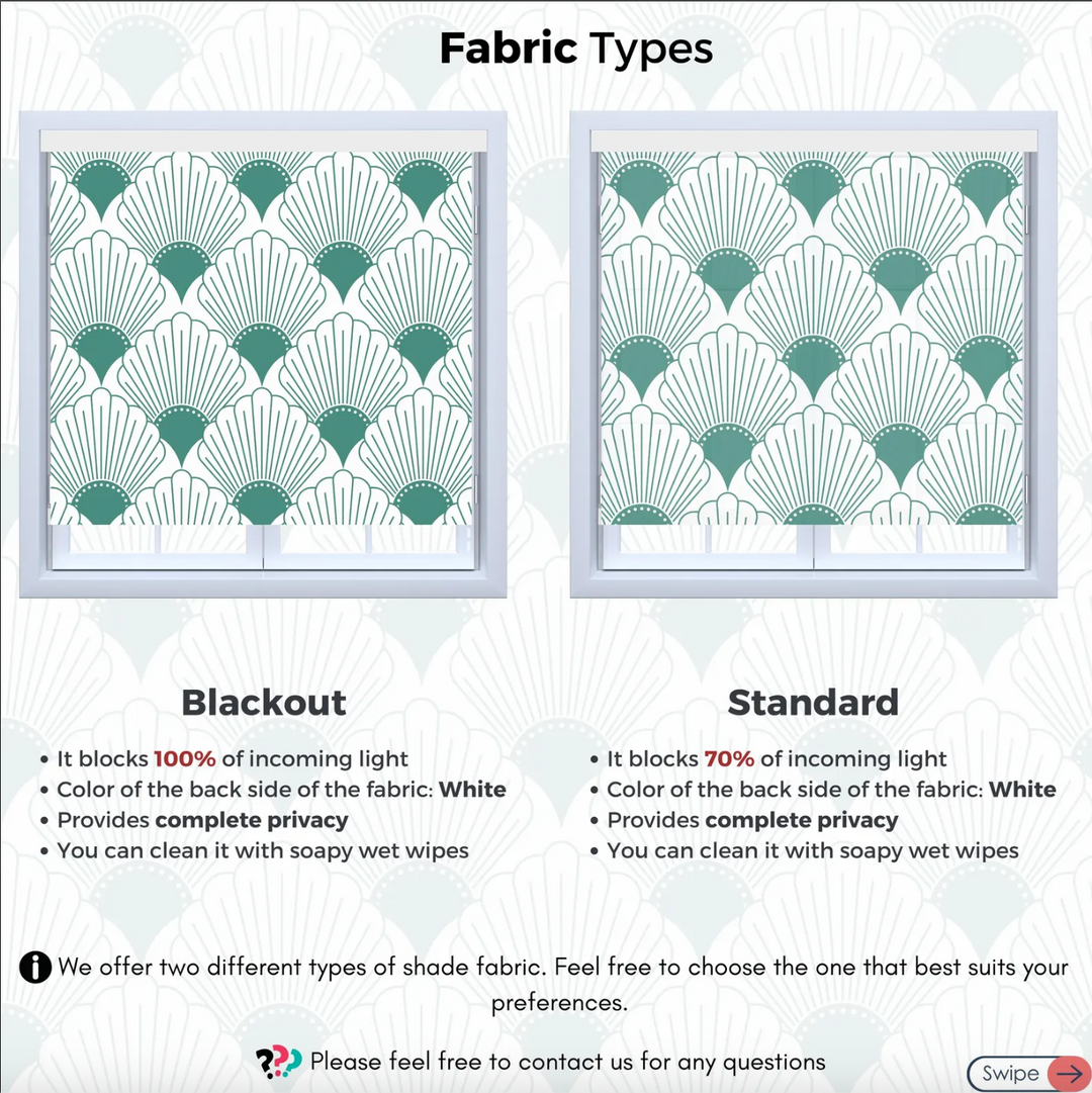 Green Art Deco Roller Shades