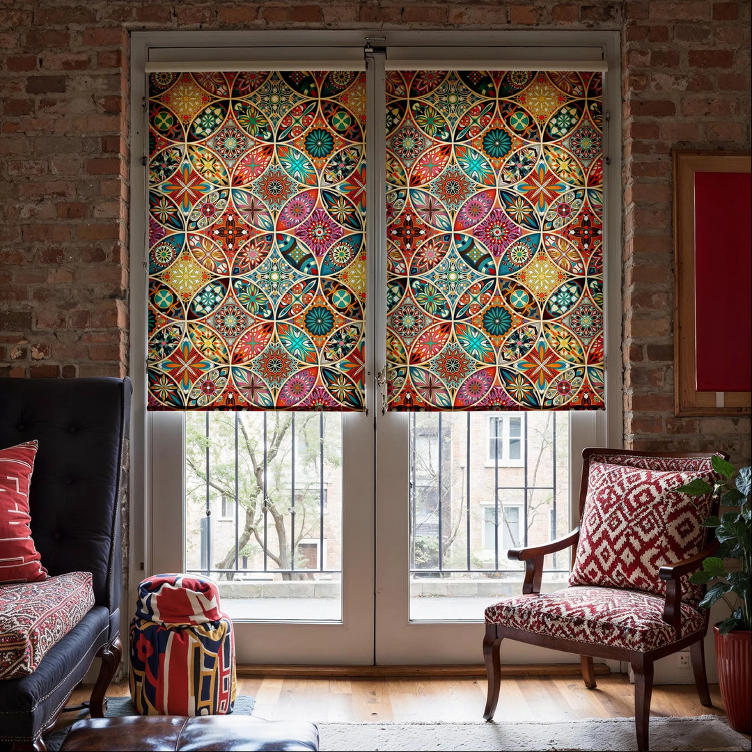 Colorful Vintage Roller Shades
