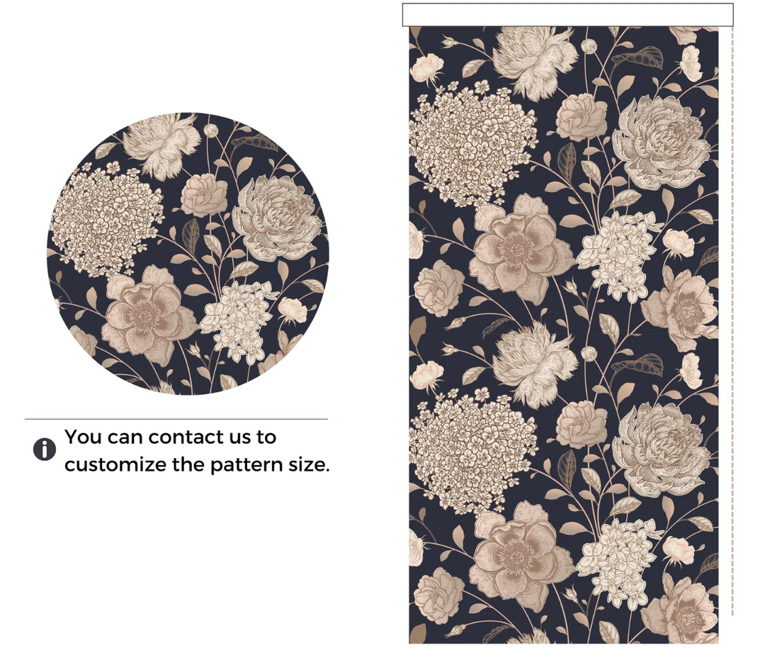 Dark Floral Window  Shades