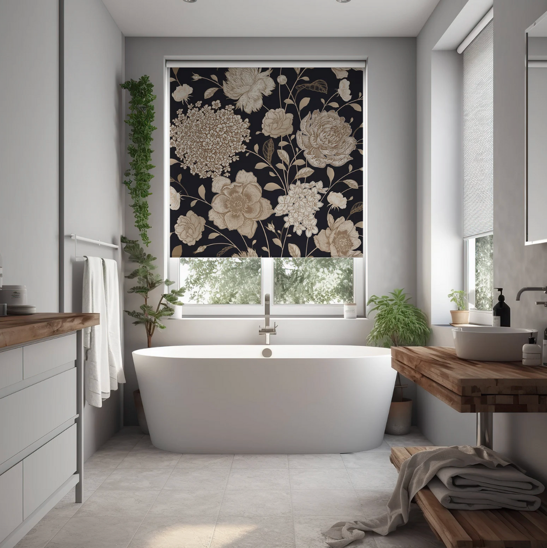 Dark Floral Window  Shades