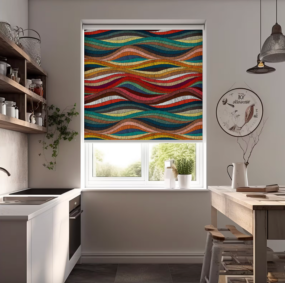 Rainbow Waves Roller Blinds