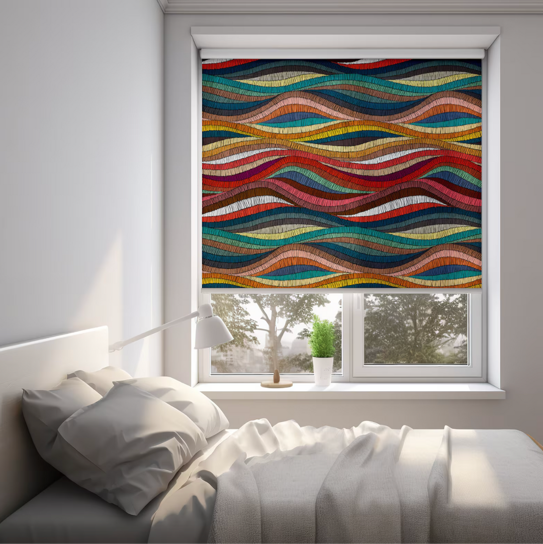 Rainbow Waves Roller Blinds