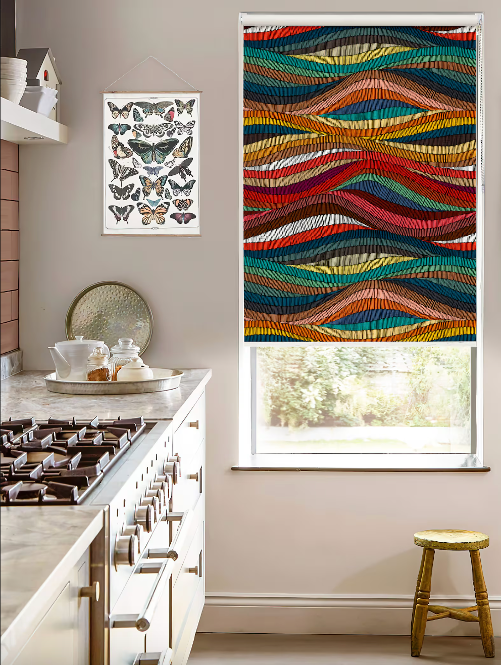 Rainbow Waves Roller Blinds