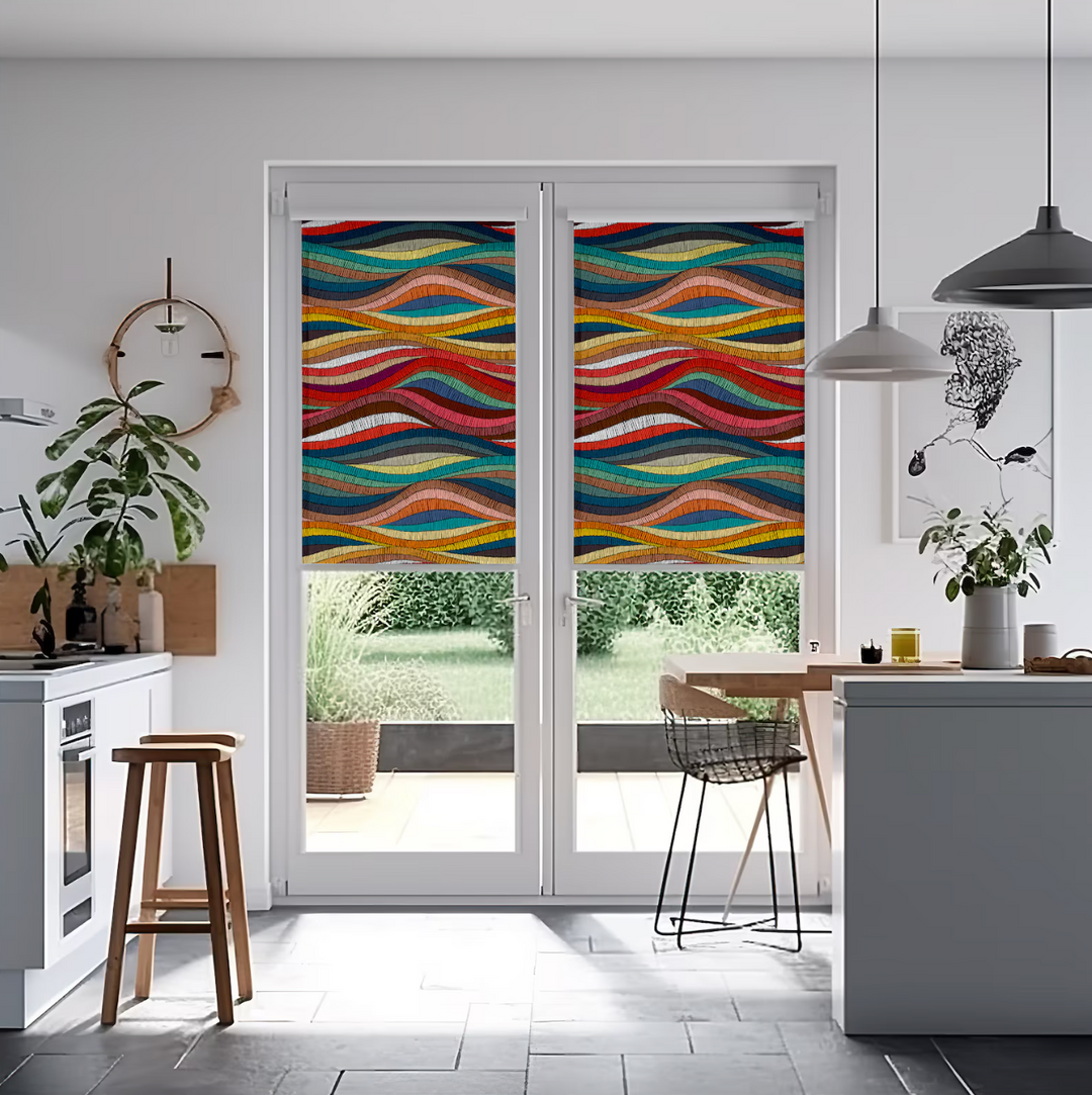 Rainbow Waves Roller Blinds