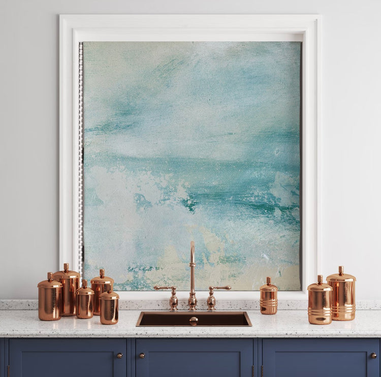 Abstract Blue Ocean Roller Shade - Roller Shade Creative