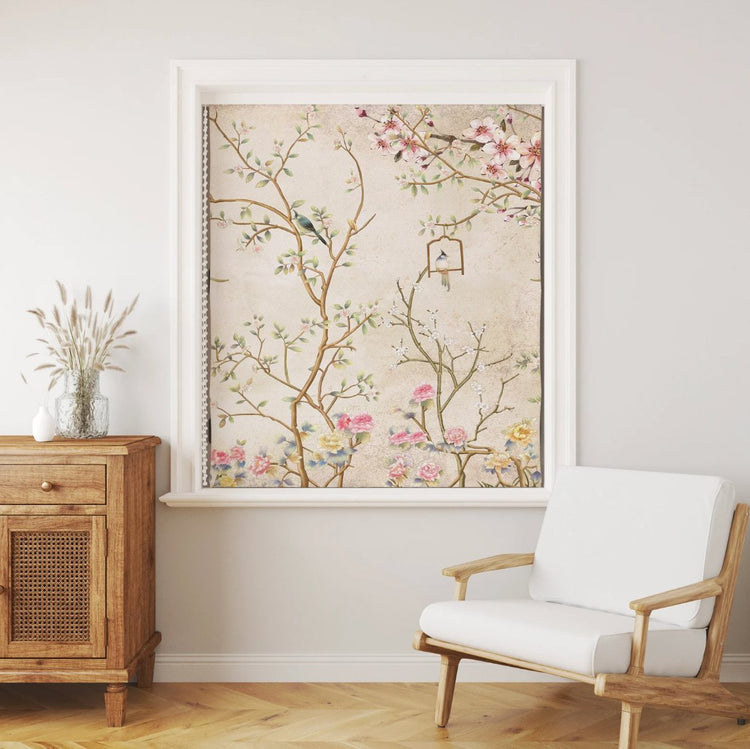 Beige Chinoiserie Roller Blinds - Roller Shade Creative