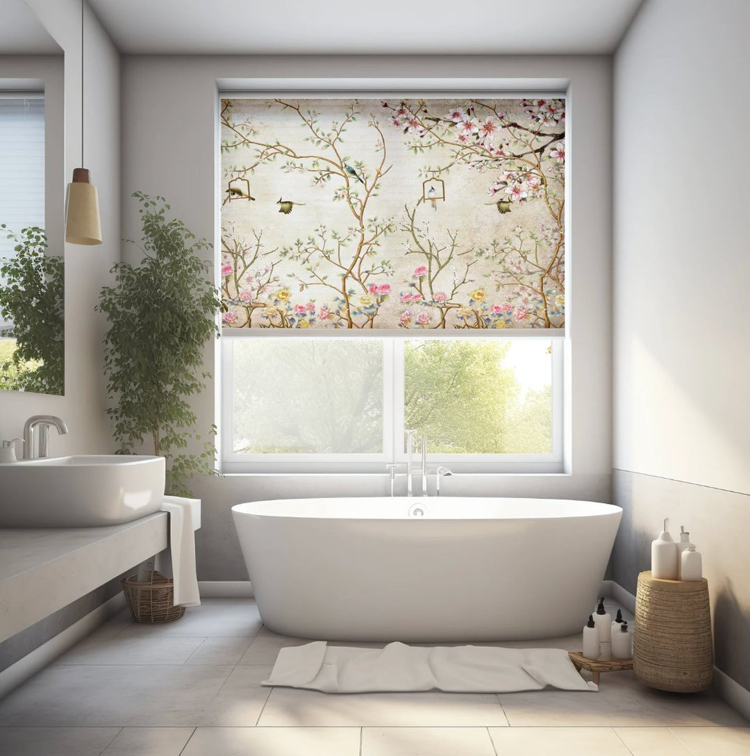 Beige Chinoiserie Roller Blinds - Roller Shade Creative