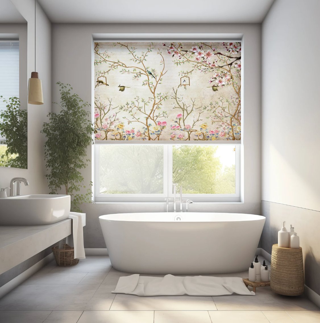 Beige Chinoiserie Roller Blinds - Roller Shade Creative