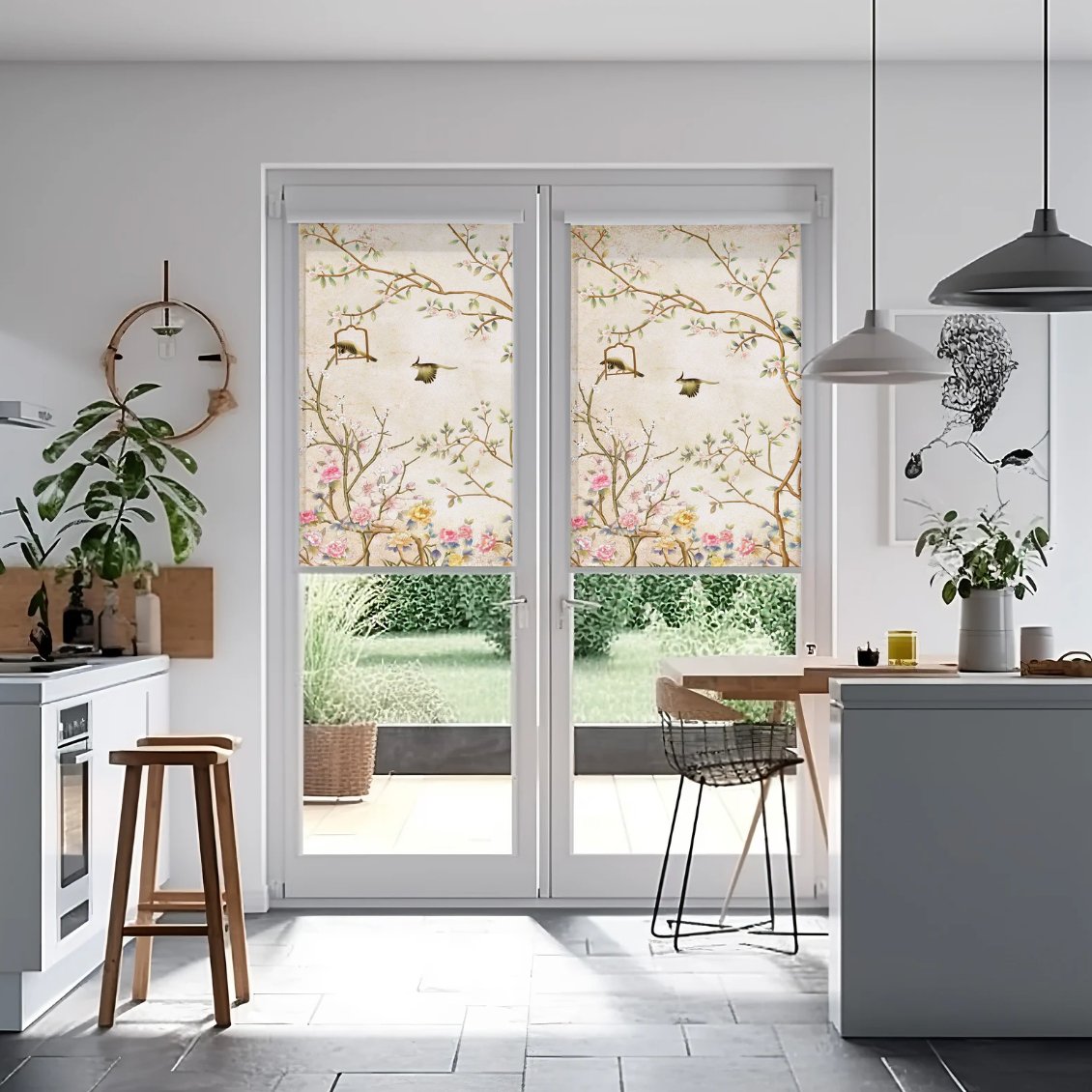 Beige Chinoiserie Roller Blinds - Roller Shade Creative