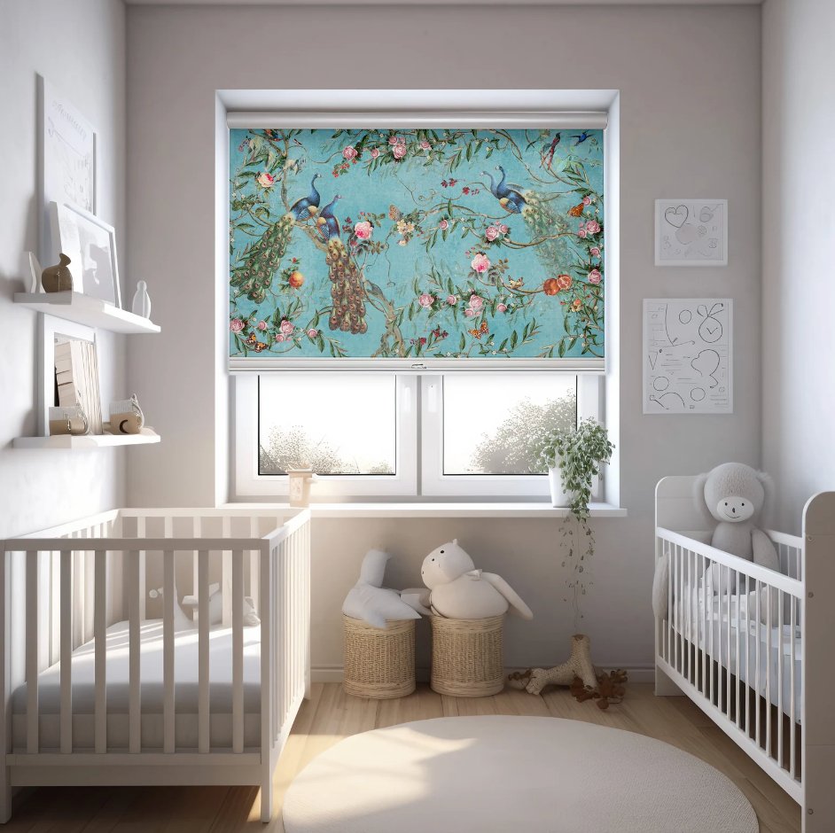 Blue Chinoiserie Window Blinds - Roller Shade Creative