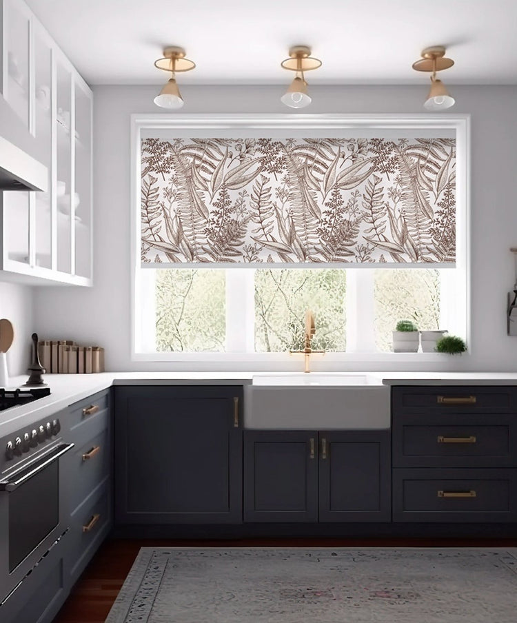 Brown Leaves Roller Shade - Roller Shade Creative