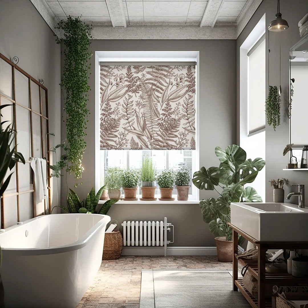 Brown Leaves Roller Shade - Roller Shade Creative