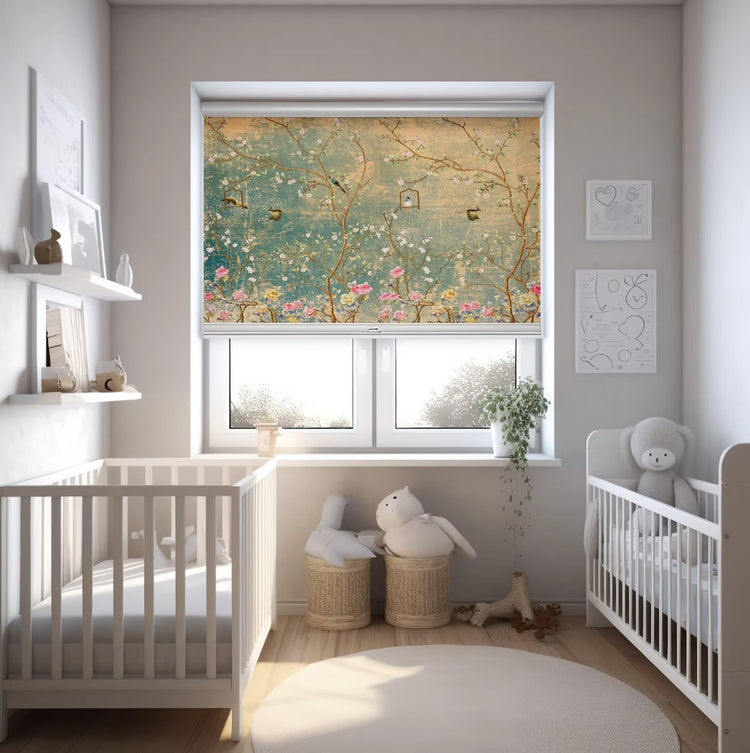 Chinoiserie Flowers and Birds Roller Blinds - Roller Shade Creative