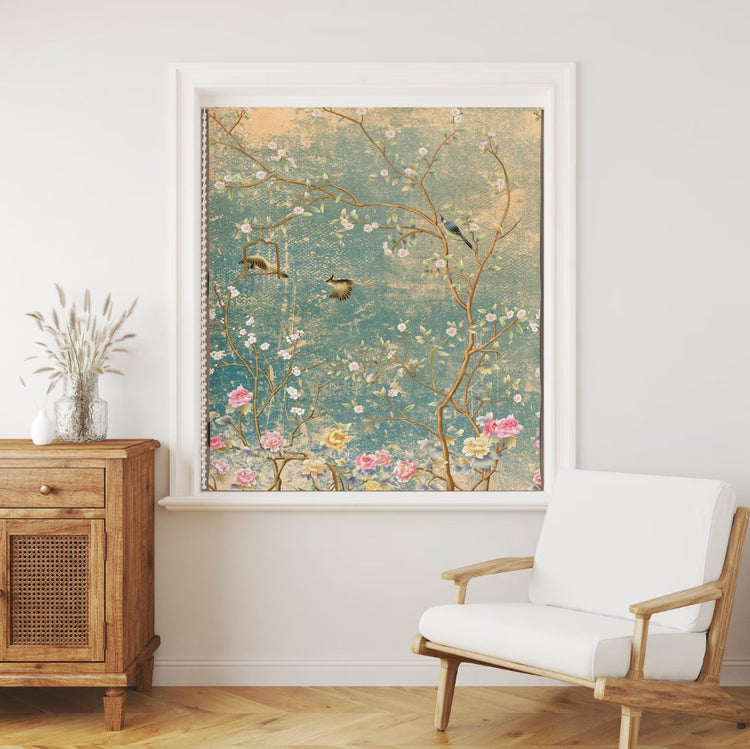 Chinoiserie Flowers and Birds Roller Blinds - Roller Shade Creative