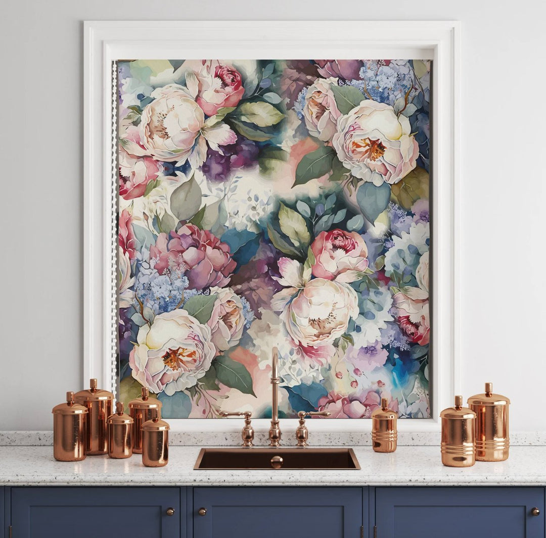 Colorful Flowers Roller Shades - Roller Shade Creative