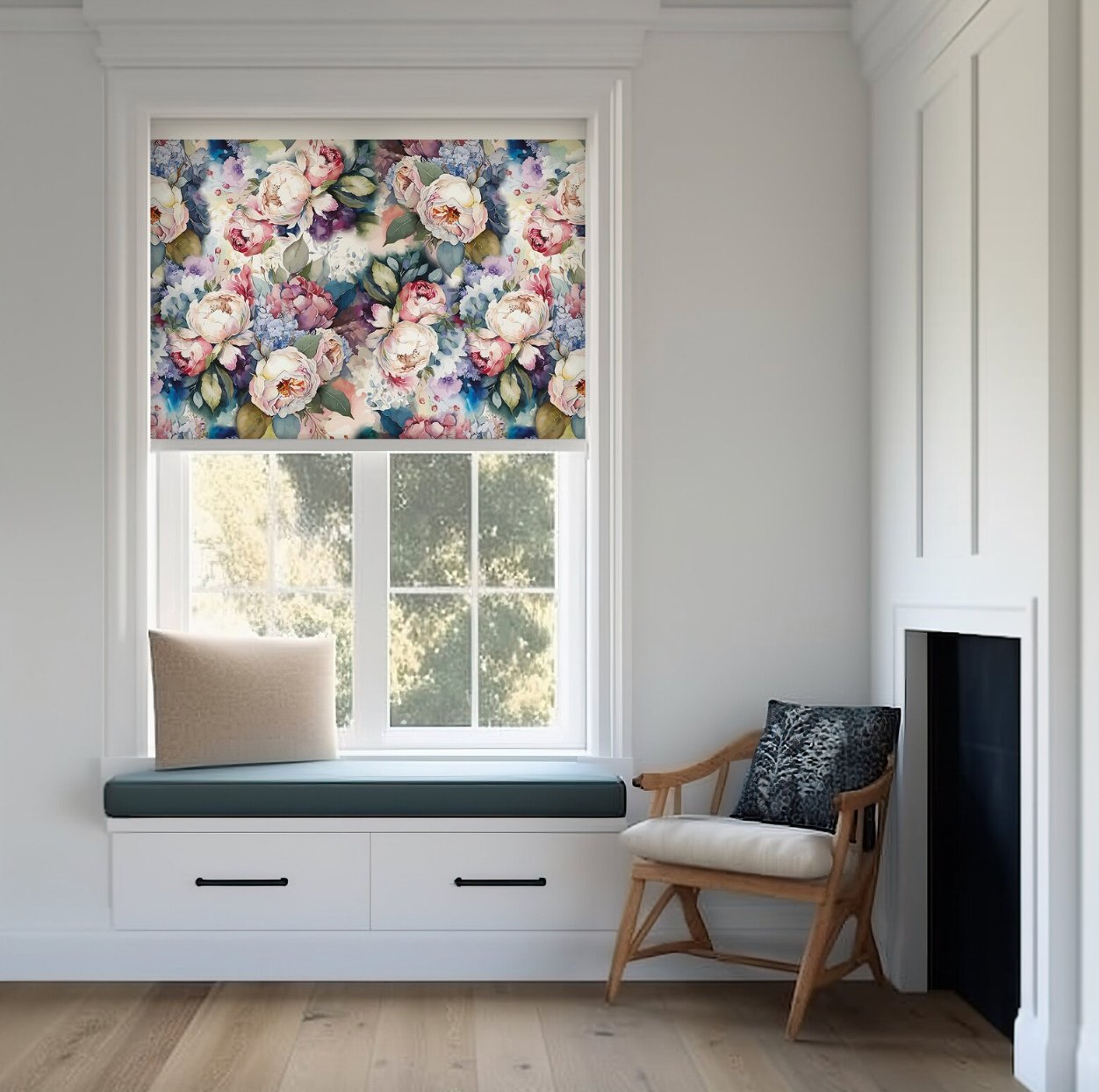 Colorful Flowers Roller Shades - Roller Shade Creative