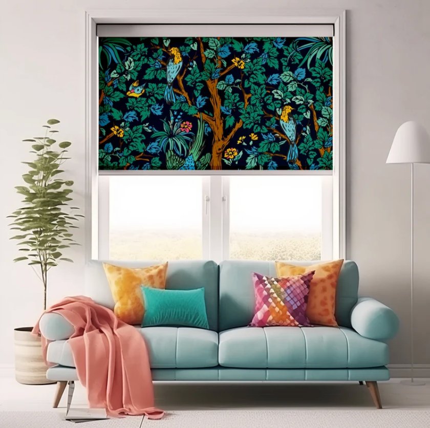 Colorful Jungle Roller Shade - Roller Shade Creative