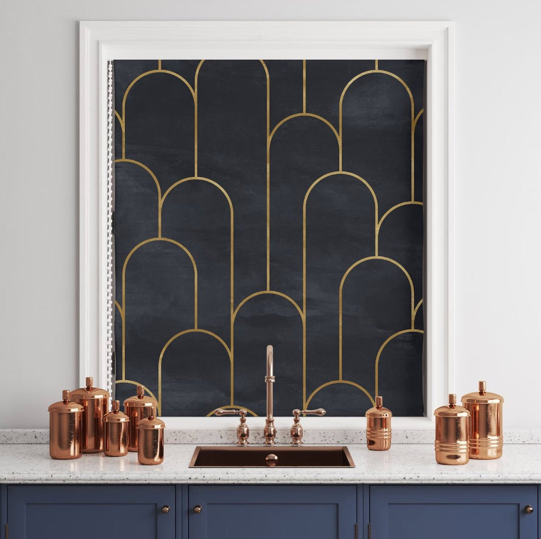 Dark Blue Modern Design Personalized Shades - Roller Shade Creative