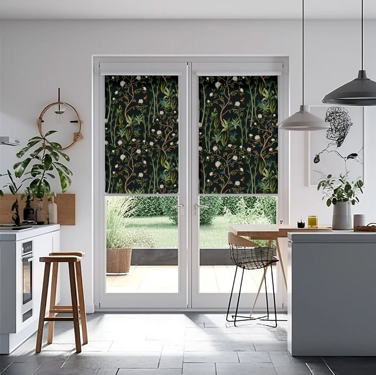 Dark Fern Botanical Roller Shades - Roller Shade Creative