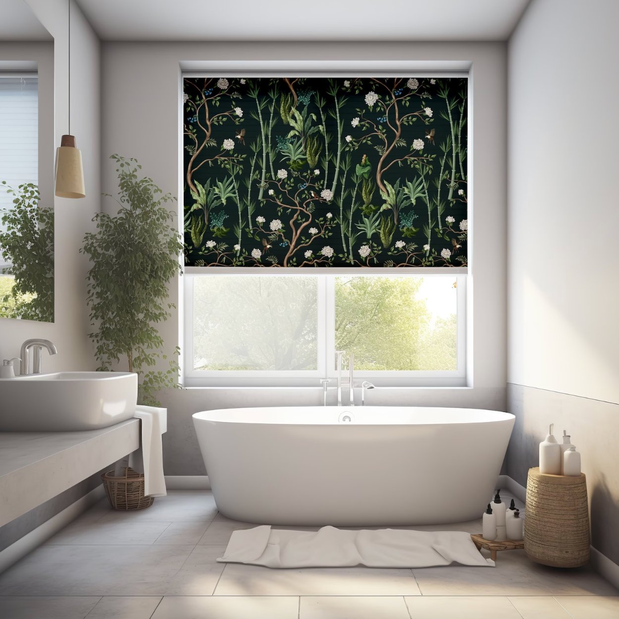 Dark Fern Botanical Roller Shades - Roller Shade Creative