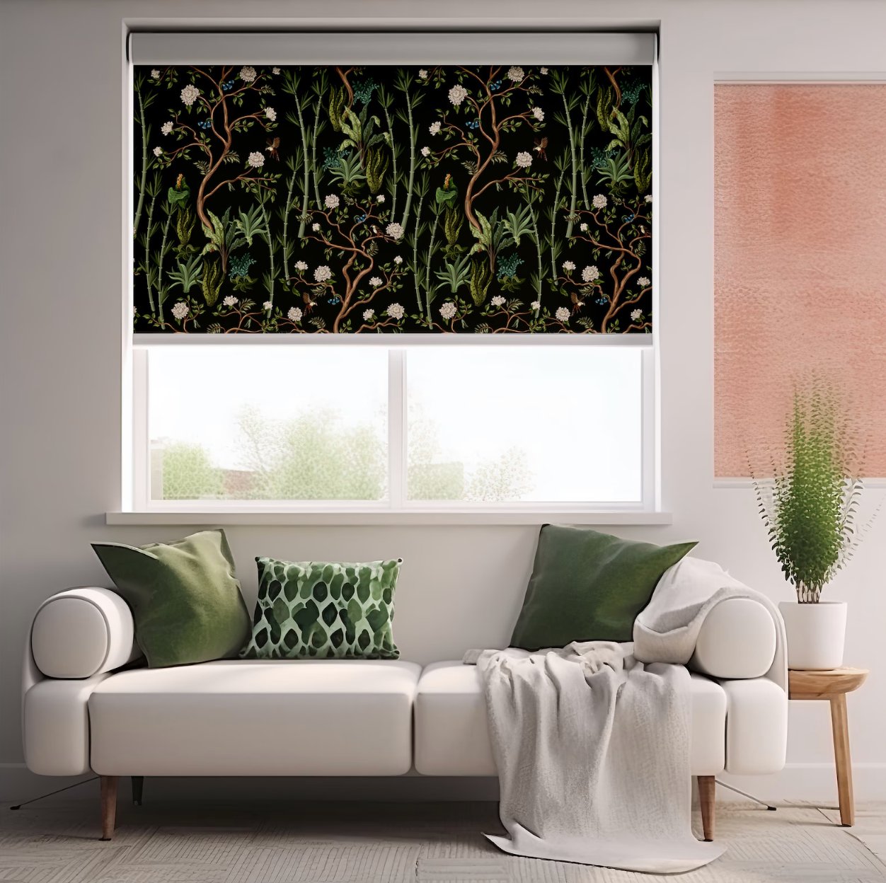 Dark Fern Botanical Roller Shades - Roller Shade Creative