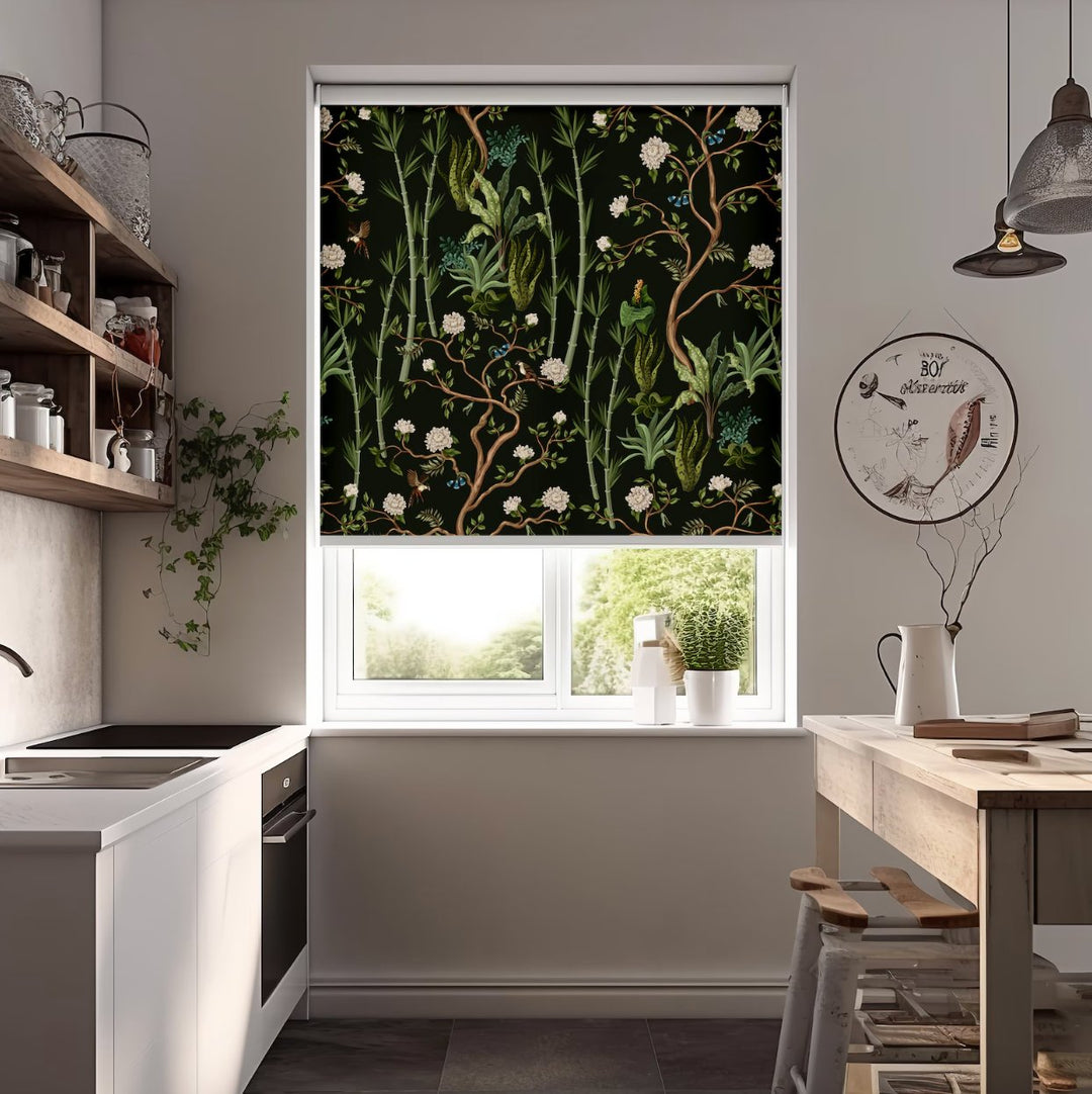 Dark Fern Botanical Roller Shades - Roller Shade Creative